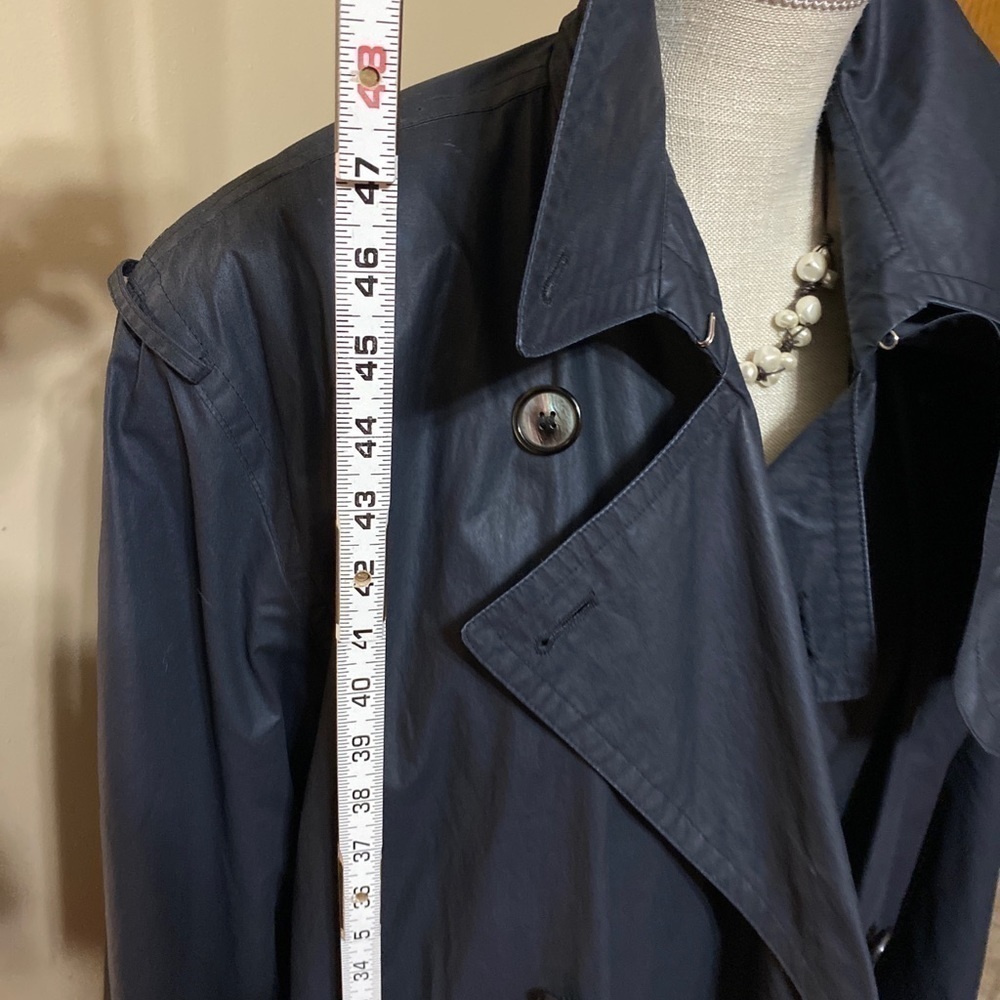 𝅺tanner Saks Fifth Avenue Black Trench Coat S8 - Picture 8 of 8